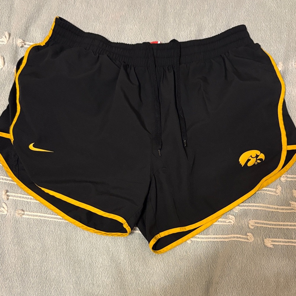 Nike Hawkeye Women's Black Shorts with Yellow Trim